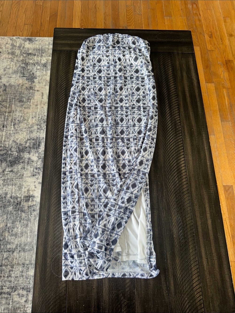 Blue Geometric Print Women’s Maxi Skirt